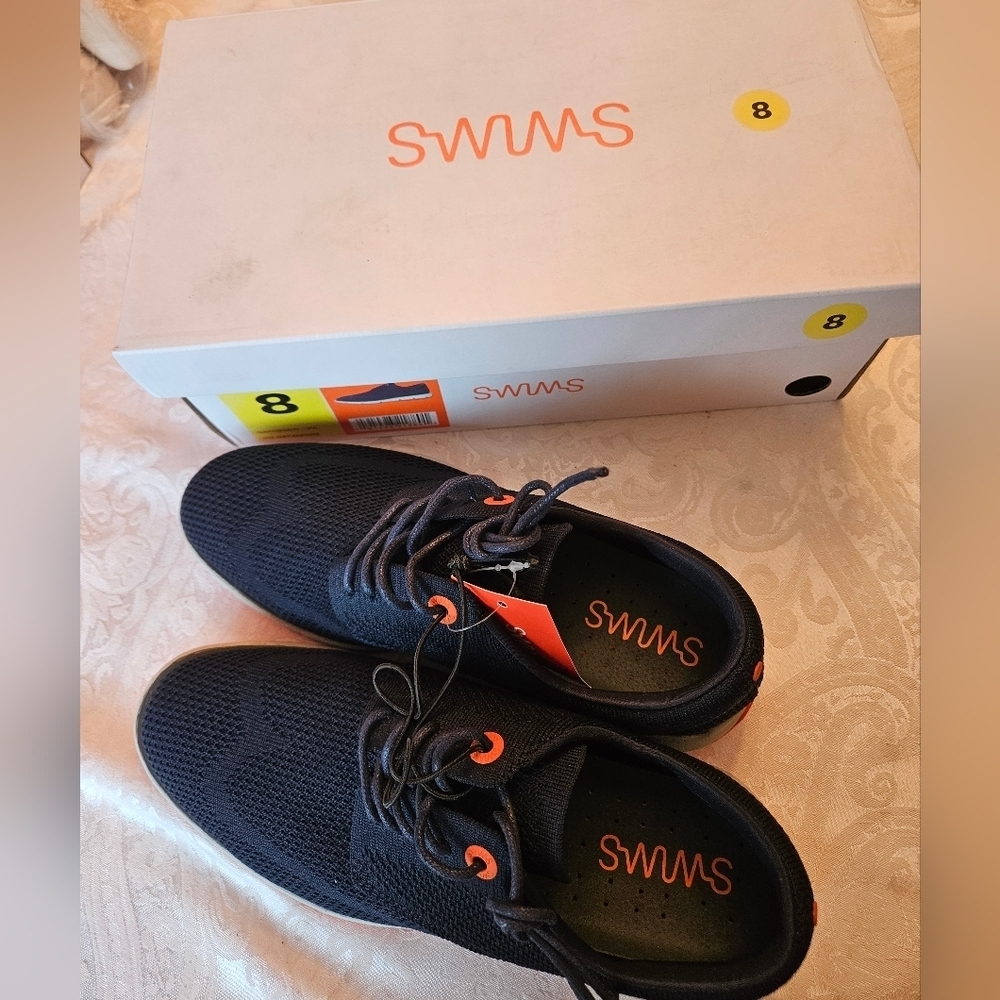 Swims Olsen Knit Navy Men's Oxfords, NIB, Size 8